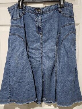 💋5/$25 Faded Glory Denim A-Line Panel Skirt Size 16W